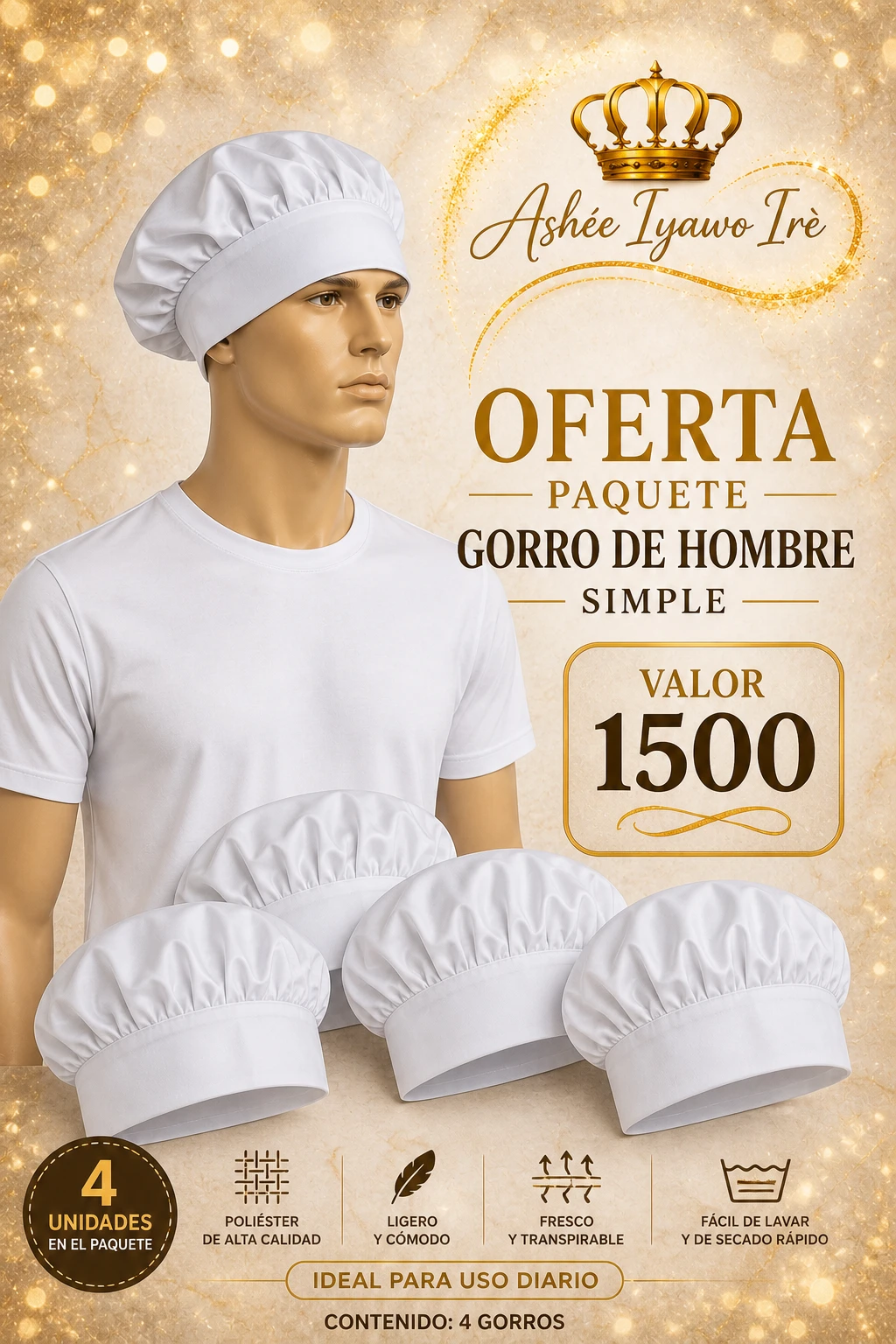 Gorros para hombre 3 unidades's foto | Ashee Iyawo Ire |  BizneCubano