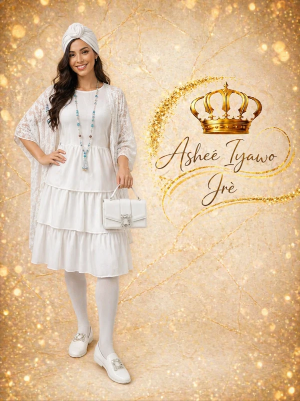 Vestido y chal tres vuelos's foto | Ashee Iyawo Ire |  BizneCubano