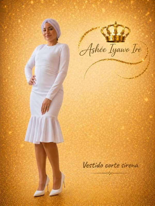 Corte sirena mangas larga's foto | Ashee Iyawo Ire |  BizneCubano