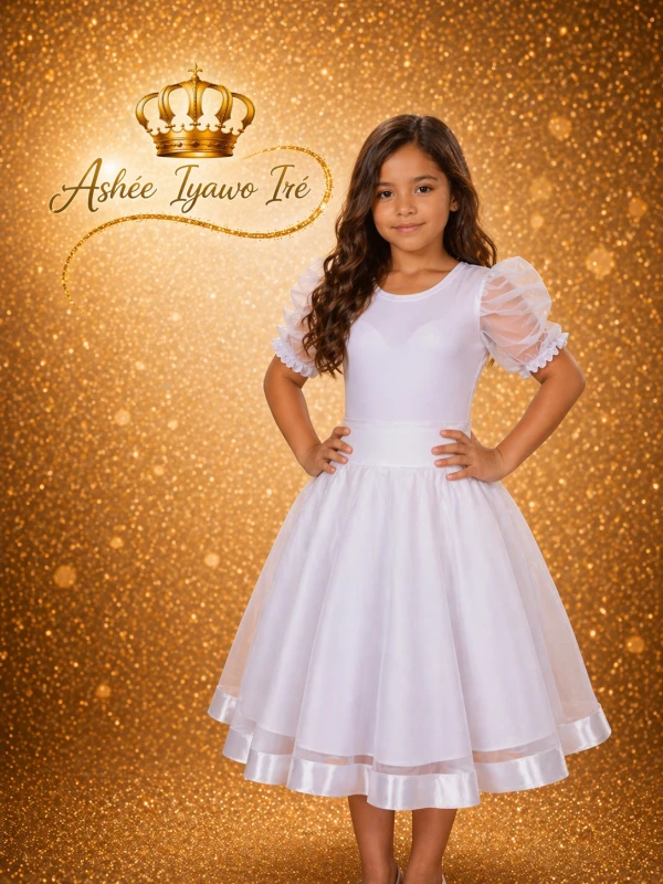 Conjunto organdy nesgado #32 niña's foto | Ashee Iyawo Ire |  BizneCubano