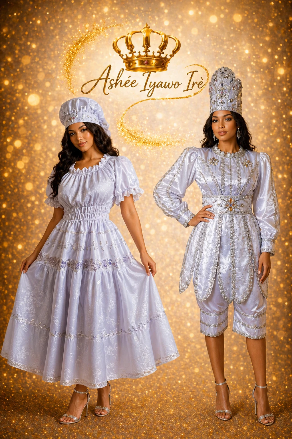 Traje de gala y almuerzo obbatala's foto | Ashee Iyawo Ire |  BizneCubano
