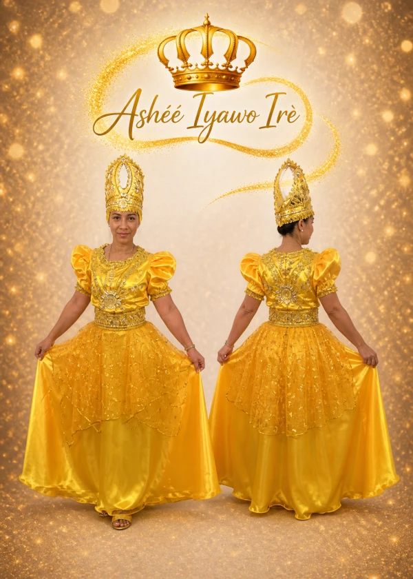 Traje de gala oshun y almuerzo's foto | Ashee Iyawo Ire |  BizneCubano
