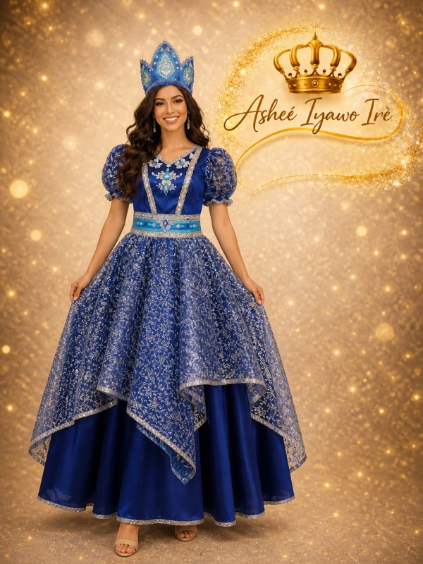 Traje yemaya gala's foto | Ashee Iyawo Ire |  BizneCubano